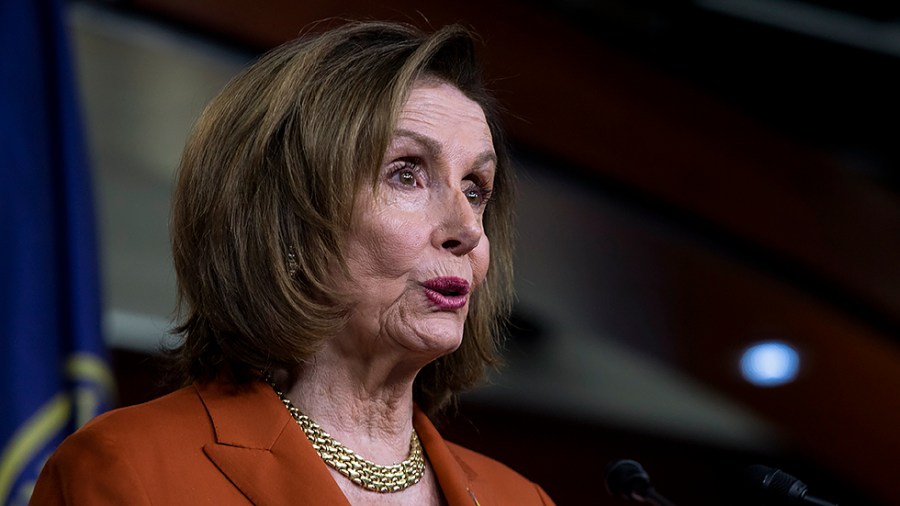 Speaker Nancy Pelosi (D-Calif.) delivers her weekly press briefing on Wednesday, March 9, 2022.