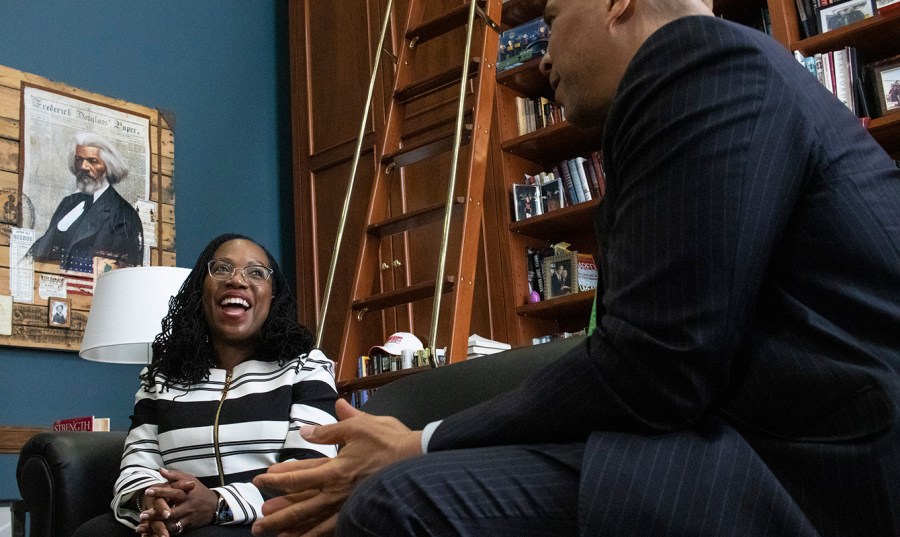 Sen. Corey Booker (D-N.J.) meets with Supreme Court nominee Ketanji Brown Jackson