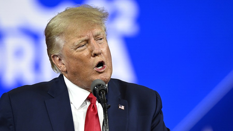 President Donald Trump speaks at the Conservative Political Action Conference in Orlando, Fla., on Saturday, February 26, 2022.