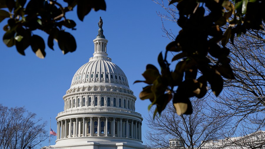 Sunlight shines on the U.S. Capitol dome