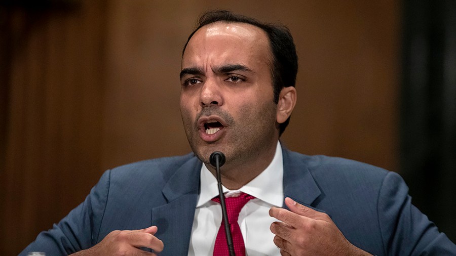 Rohit Chopra, Director of the Consumer Financial Protection Bureau speaks during the Senate Banking, Housing, and Urban Affairs Committee hearing on the Consumer Financial Protection Bureau’s Semi-Annual Report to Congress on Tuesday, April 26, 2022.