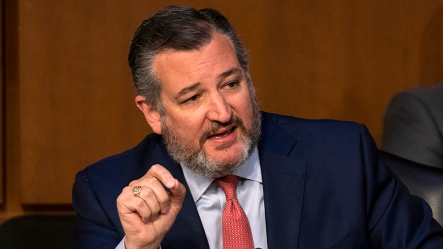 Sen. Ted Cruz (R-Texas) makes a statement during a Senate Judiciary Committee business meeting to move the nomination of Supreme Court nominee Ketanji Brown Jackson out of committee on Monday, April 4, 2022.