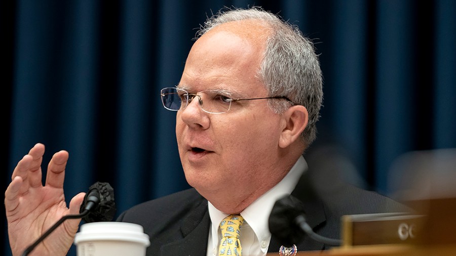 Rep. Brett Guthrie (R-Ky.) asks questions of Secretary of Health and Human Services Xavier Becerra during a House Energy and Commerce Subcommittee on Health hearing to discuss the President’s FY 2023 budget for the department on Wednesday, April 27, 2022.