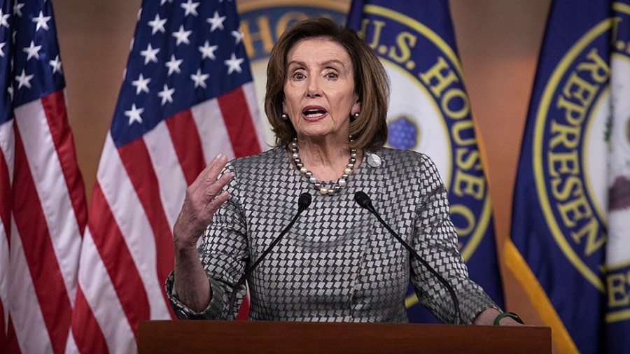 Speaker Nancy Pelosi (D-Calif.) addresses reporters during her weekly press conference on Friday, April 29, 2022.