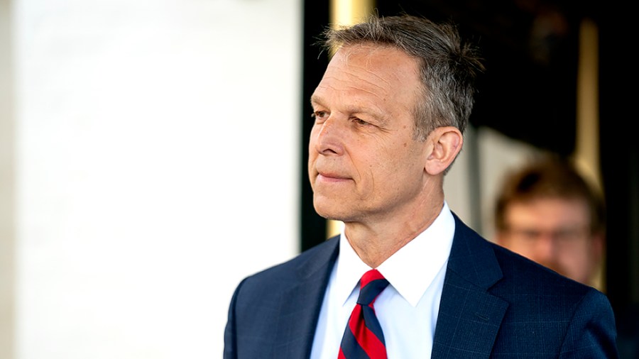 Rep. Scott Perry (R-Pa.) leaves the Capitol Hill Club in Washington, D.C., following a closed-door House Republican conference meeting on Wednesday, April 27, 2022.