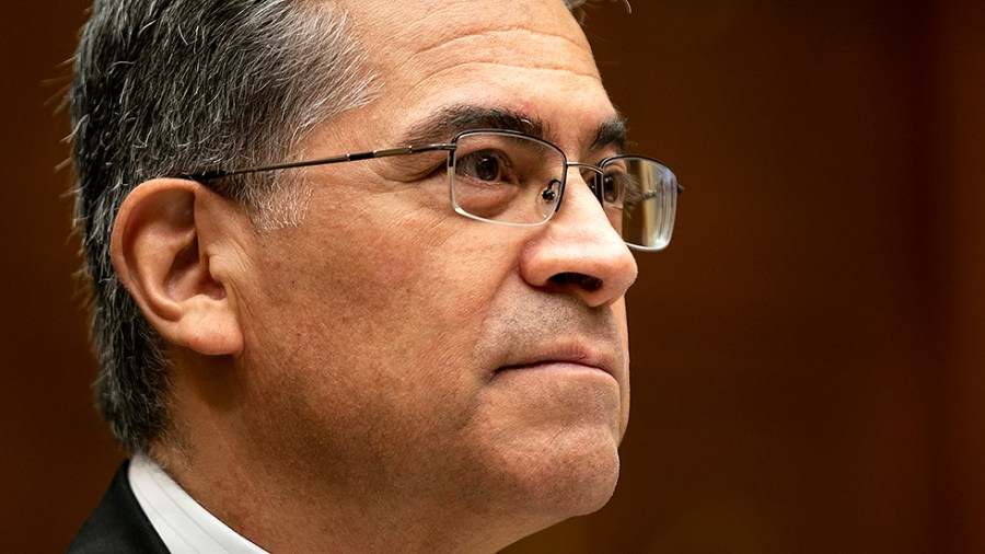 Secretary of Health and Human Services Xavier Becerra answers questions during a House Energy and Commerce Subcommittee on Health hearing to discuss the President’s FY 2023 budget for the department on Wednesday, April 27, 2022.