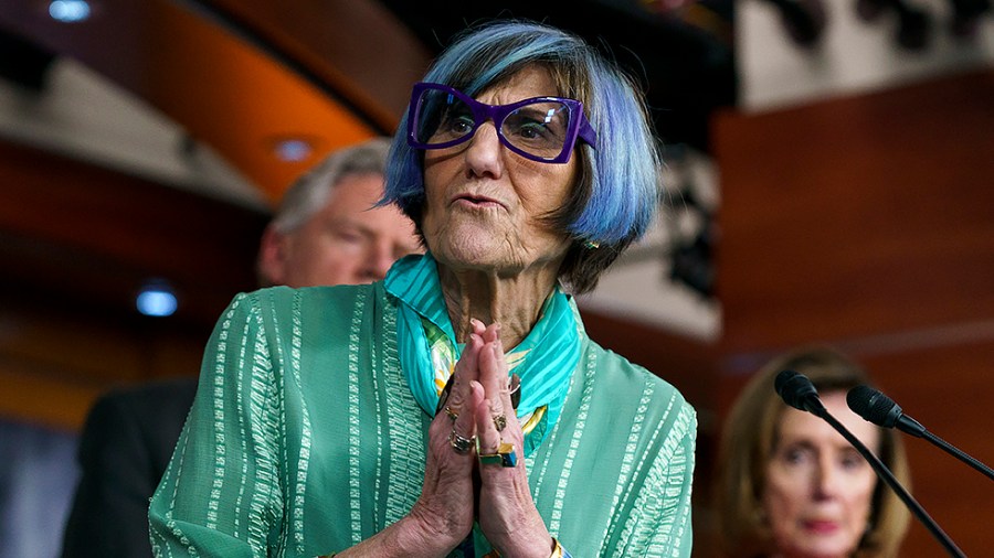 Rep. Rosa DeLauro (D-Conn.) addresses reporters during a press conference on Tuesday, May 17, 2022 to discuss legislation to improve production of baby formula as the national shortage continues.