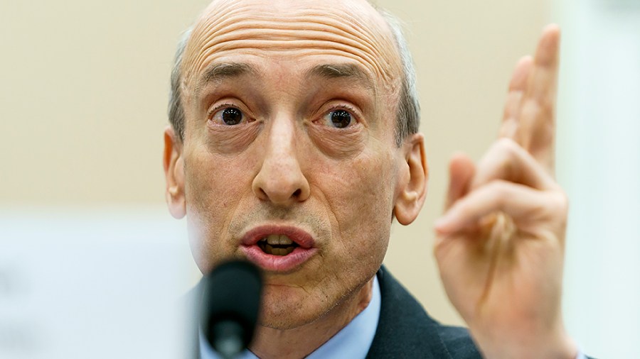 Chair of the Securities and Exchange Commission Gary Gensler gives an opening statement during a House Appropriations Subcommittee Financial Services and General Government hearing on Wednesday, May 18, 2022 to examine the President's FY 2023 budget request for the Federal Trade Commission and the Securities and Exchange Commission.