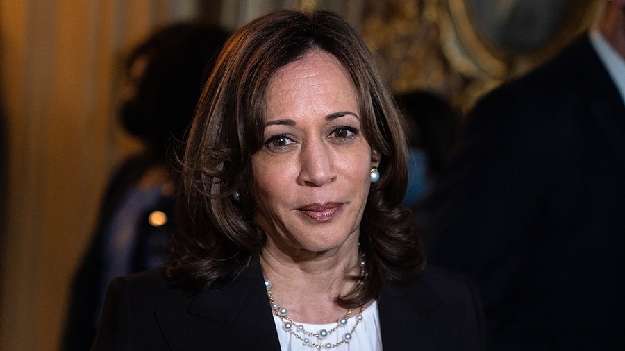 Vice President Harris speaks to reporters following the vote in the U.S. Senate to pass the Women’s Health Protection Act and codify abortion rights in the U.S. on Wednesday, May 11, 2022. The legislation failed 49-51.