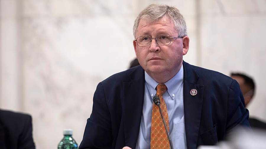 Rep. Frank Lucas (R-Okla.) delivers his opening remarks during a Conference Committee meeting to discuss H.R. 4521, bipartisan innovation and competition legislation at the U.S. Capitol in Washington, D.C., on Thursday, May 12, 2022.