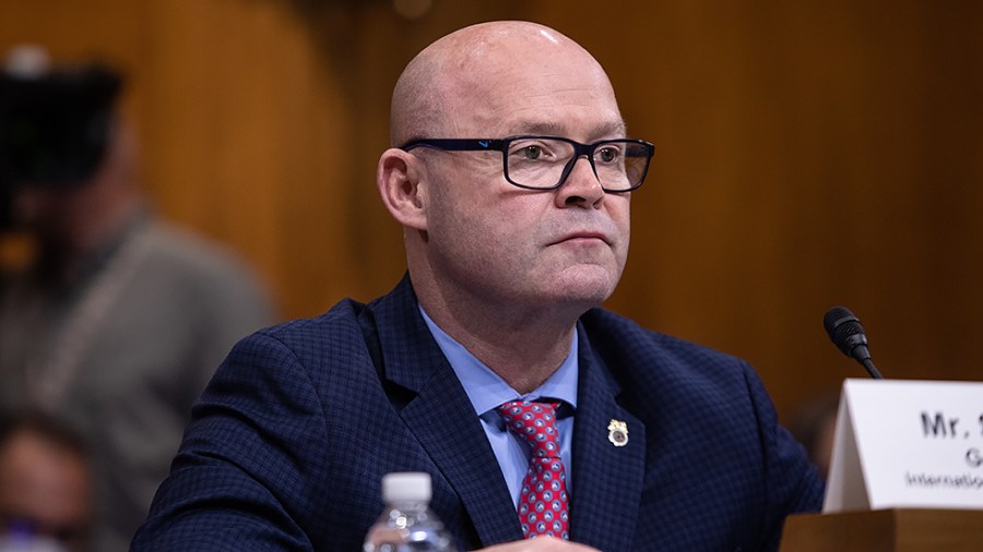 Sean O'Brien, General President, International Brotherhood of Teamsters sits before the Senate Committee on the Budget during a hearing entitled ‘Should Taxpayer Dollars Go to Companies that Violate Labor Laws?’ in the Dirksen Senate Office Building in Washington, D.C., on Thursday, May 5, 2022.