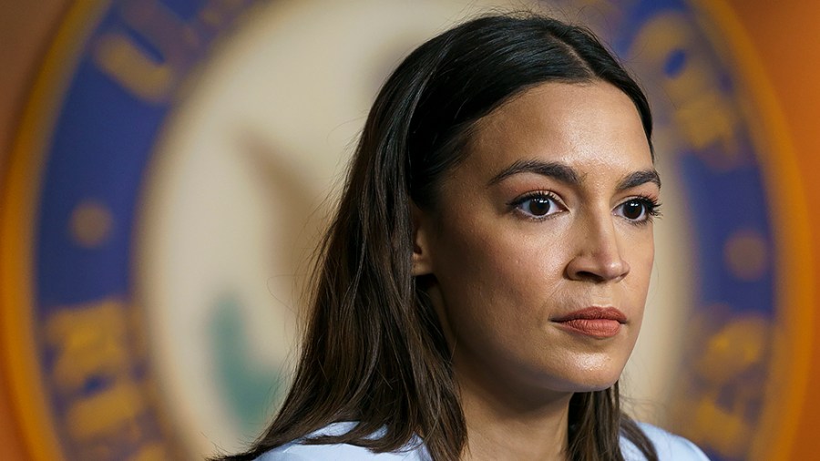 Rep. Alexandria Ocasio-Cortez (D-N.Y.) is seen during a press conference on Thursday, May 19, 2022 to discuss the Puerto Rico Status Act.