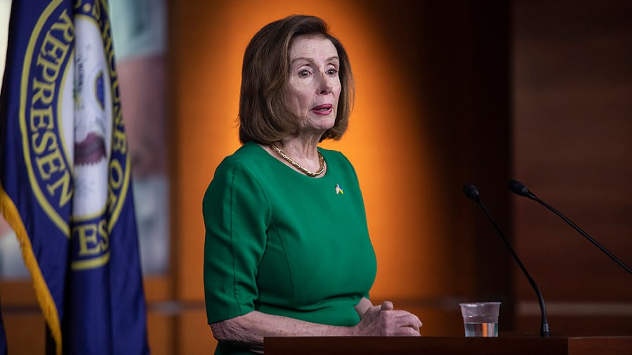 Speaker Nancy Pelosi (D-Calif.) delivers her weekly press conference at the U.S. Capitol on Thursday, May 12, 2022, noting the passing of one million Americans due to COVID-19, Roe v. Wade, and the shortage of baby formula in the U.S.