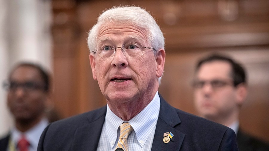 Sen. Roger Wicker (R-Miss.) delivers his opening remarks during a Conference Committee meeting to discuss H.R. 4521, bipartisan innovation and competition legislation at the U.S. Capitol in Washington, D.C., on Thursday, May 12, 2022.