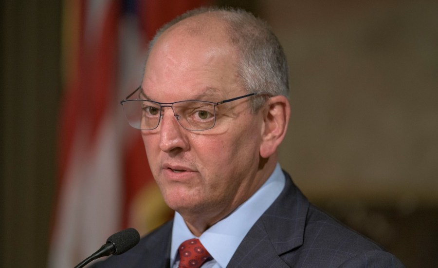 Louisiana Gov. John Bel Edwards speaks in Baton Rouge, La., Feb. 1, 2022.