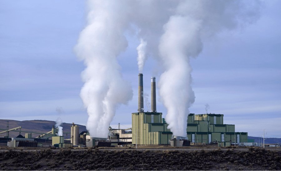 steam from a coal plant