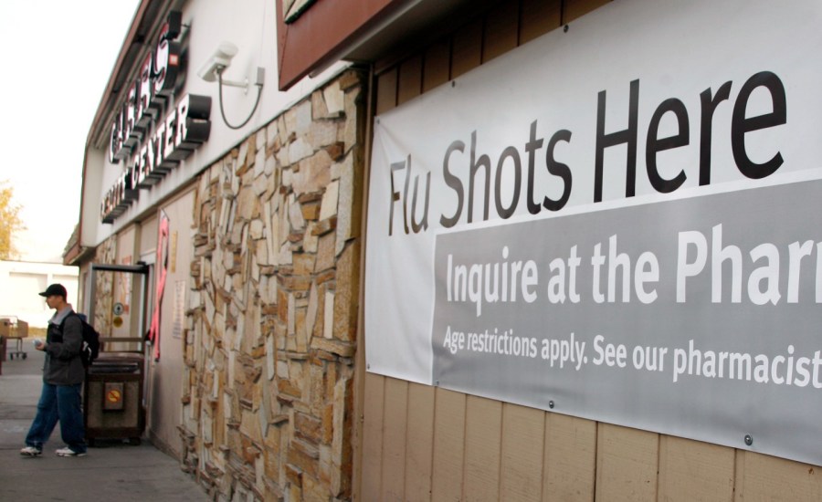 Advertisement for flu vaccines.