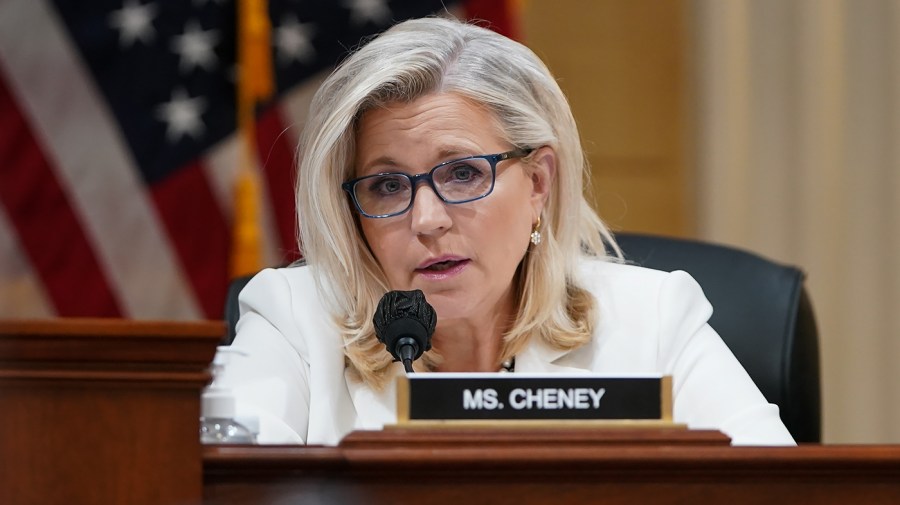 Rep. Liz Cheney (R-Wyo.) speaks during a House Jan. 6 committee to hearing on Thursday, June 23, 2022 focusing on the actions of former Department of Justice employees.