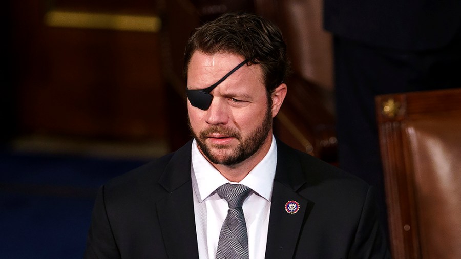 Rep. Dan Crenshaw (R-Texas) is seen before Greek Prime Minister Kyriakos Mitsotakis gives an address to a joint session of Congress on Tuesday, May 17, 2022.