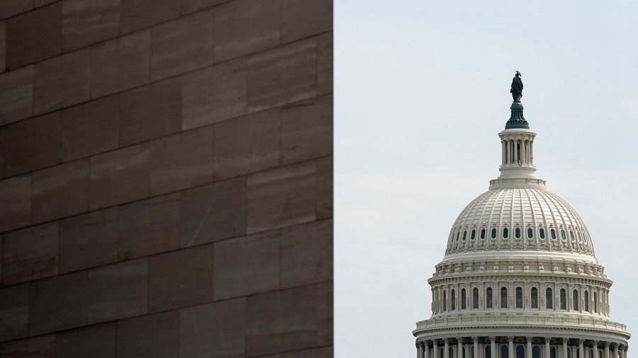 The Capitol is seen from the National Art Gallery on Wednesday, April 13, 2022.