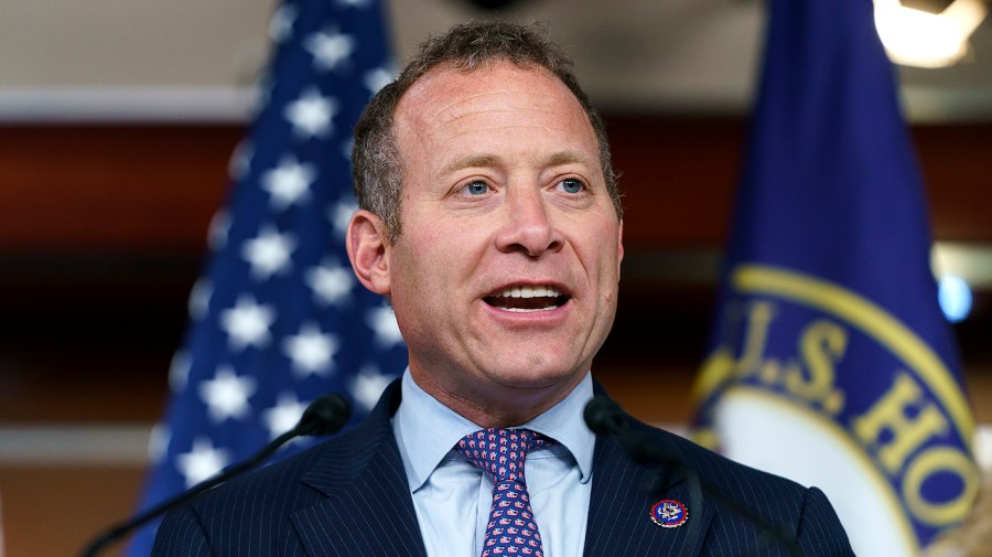 Rep. Josh Gottheimer (R-N.J.) addresses reporters during a press conference on Wednesday, June 15, 2022 to discuss the Lower Food and Fuel Costs Act.