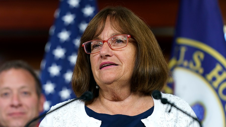 Rep. Ann Kuster (D-N.H.) addresses reporters during a press conference on Wednesday, June 15, 2022 to discuss the Lower Food and Fuel Costs Act.