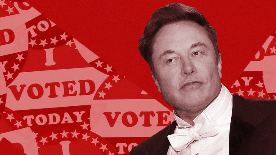 Elon Musk and "I voted" stickers