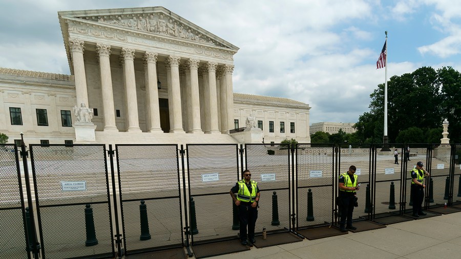 The Supreme Court is seen on Friday, June 24, 2022 after the court released a decision to strike Roe v. Wade.