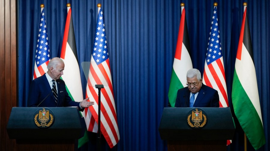 President Biden with Palestinian President Mahmoud Abbas