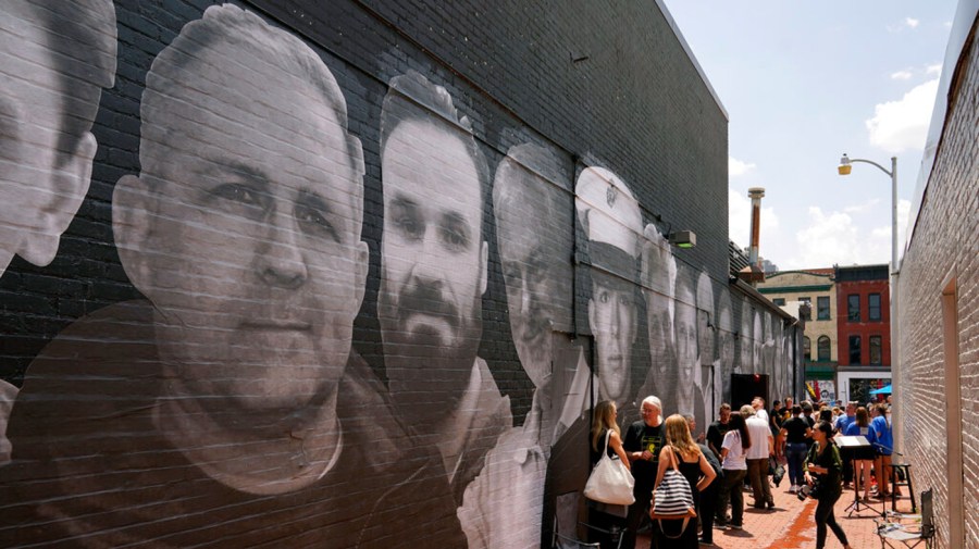 Mural of American hostages and wrongful detainees in Washington, D.C.