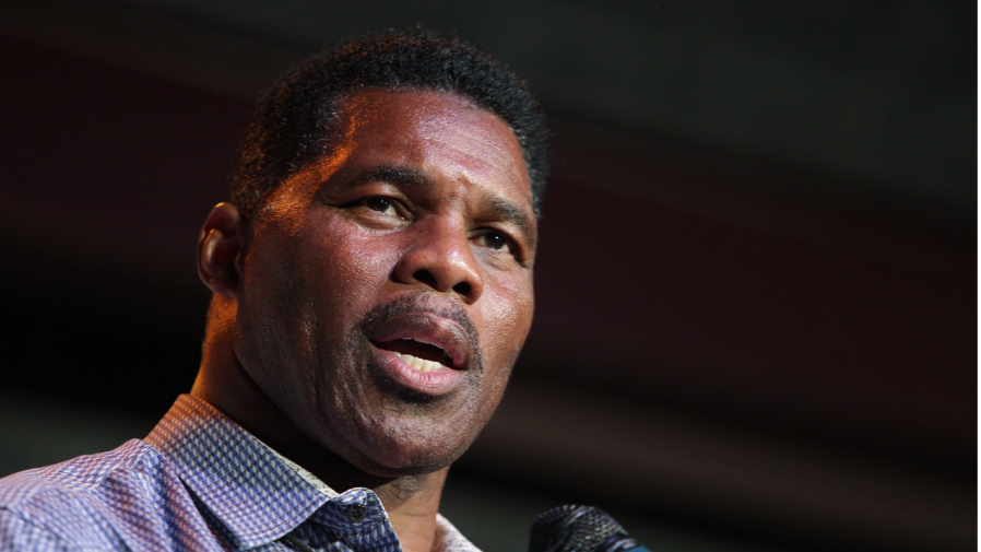 Herschel Walker, GOP candidate for the US Senate for Georgia, speaks at a primary watch party May 23, 2022, at the Foundry restaurant in Athens, Ga.