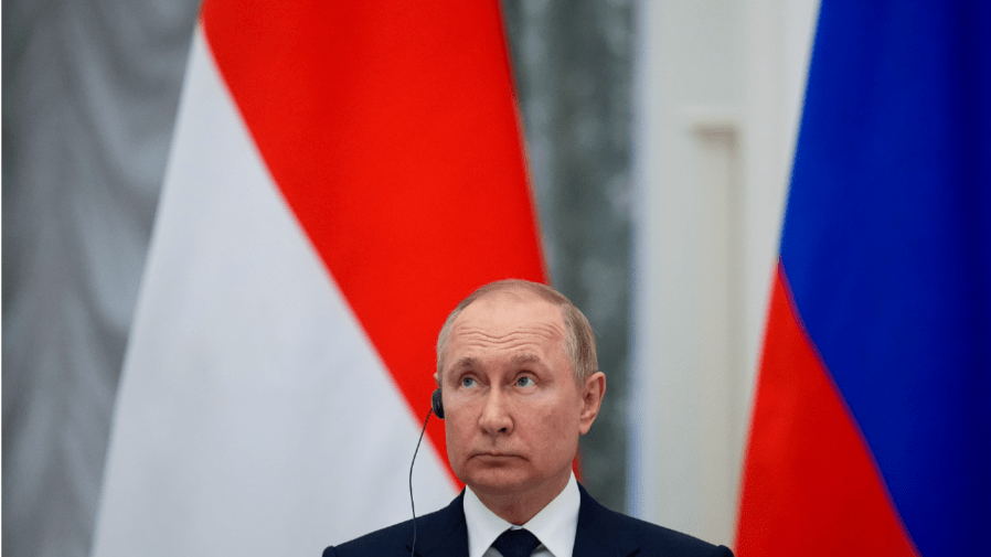 Russian President Vladimir Putin attends a joint news conference with Indonesian President Joko Widodo after their meeting in the Kremlin in Moscow, Russia, Thursday, June 30, 2022.