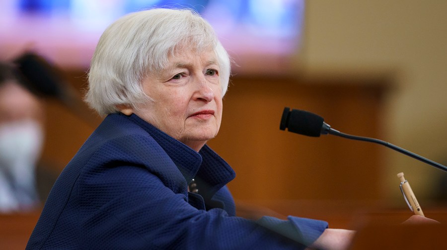 Treasury Secretary Janet Yellen is seen during a House Ways and Means Committee hearing to examine the President’s FY 2023 budget on Wednesday, June 8, 2022.