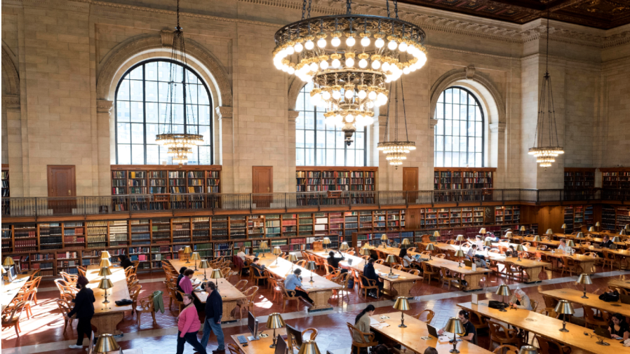 FILE - The Rose Main Reading Room of the New York Public Library's main branch appears on Oct. 5, 2016, in New York.