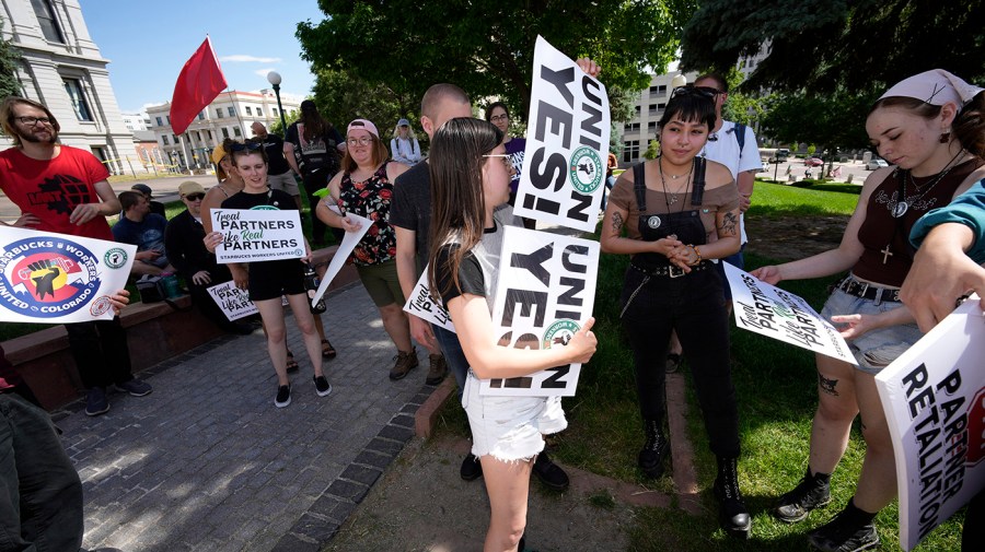 Workers rally for efforts to unionize Starbucks stores