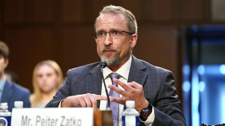 Peter Zatko testifies at a Senate Judiciary Committee hearing to discuss privacy concerns of Twitter on Tuesday, September 13, 2022.