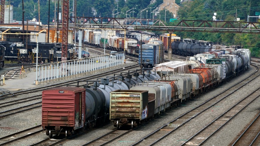 Freight cars wait to be hauled