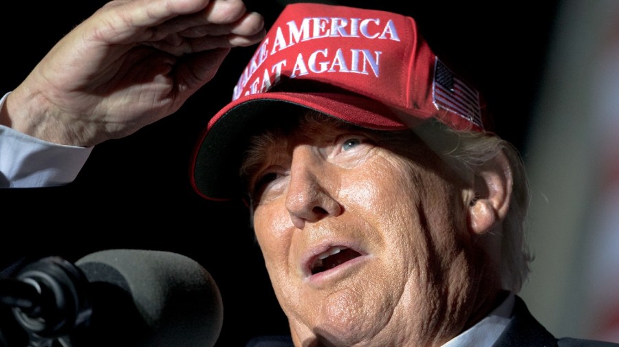 Former President Donald Trump speaks at a rally, Saturday, Oct. 22, 2022, in Robstown, Texas.