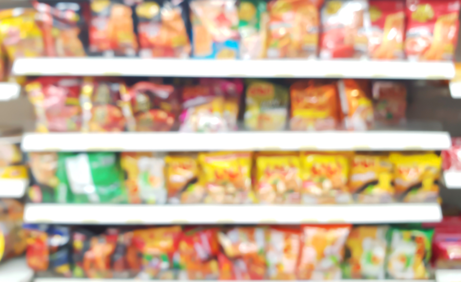 Blurred image of processed food.