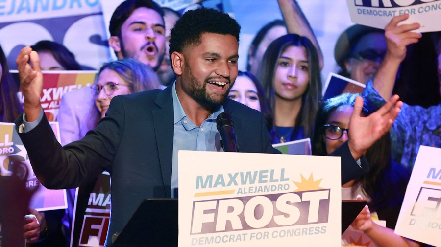 Democratic candidate for Florida's 10th Congressional District Maxwell Frost speaks