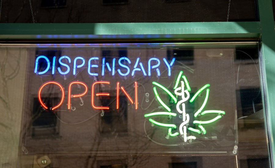 Dispensary open sign.