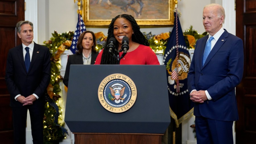 Cherell Griner and President Biden