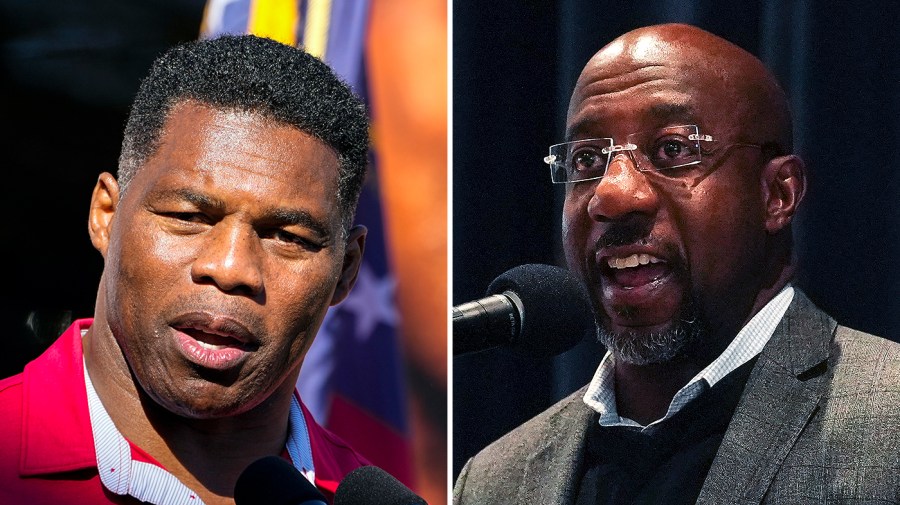 Georgia Republican candidate for Senate Herschel Walker and Sen. Raphael Warnock (D-Ga.)