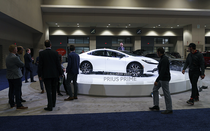 A Toyota Prius Prime is seen during the public policy day at the Washington, D.C., Auto Show