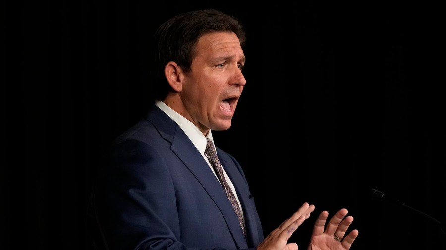 Florida Gov. Ron DeSantis (R) speaks as he announces a proposal for Digital Bill of Rights