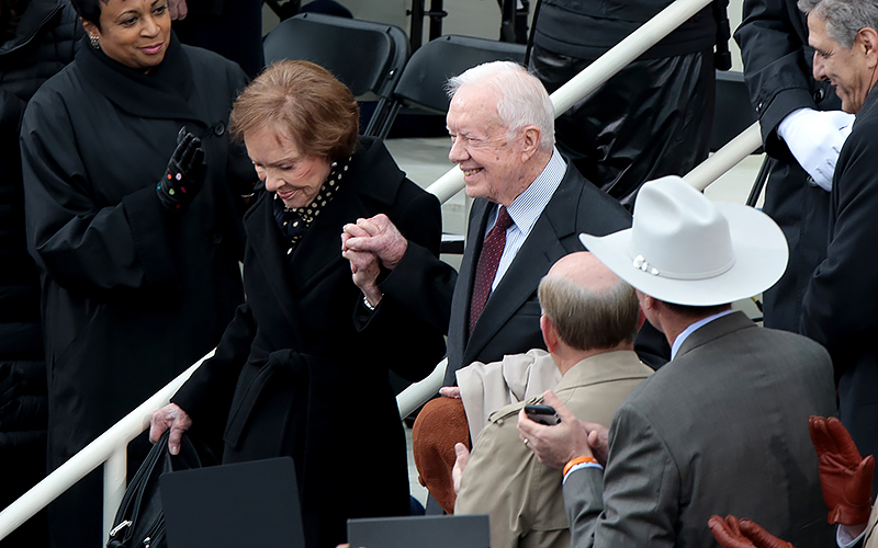 Former President Carter is seen with his wife Rosalynn Carter