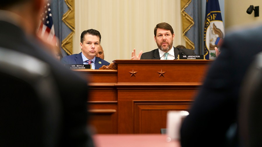 Rep. Brendan Boyle (D-Pa.) and House Budget Committee Chairman Jodey Arrington (R-Texas)