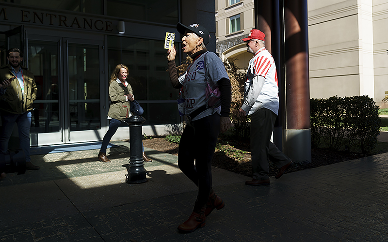 Attendees arrive for the Conservative Political Action Conference (CPAC)