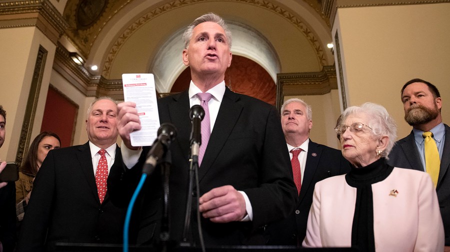 Speaker Kevin McCarthy (R-Calif.) holds the Parents Bill of Rights