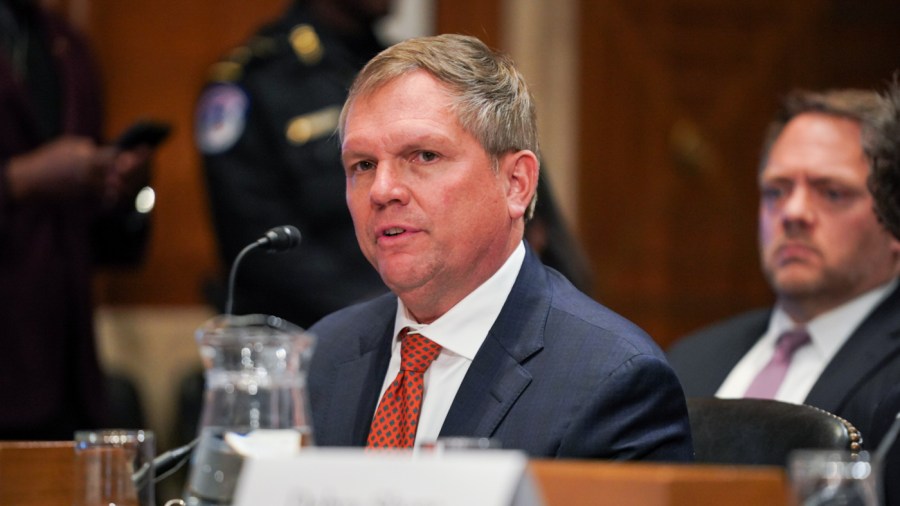 Norfolk Southern CEO Alan Shaw speaks at a hearing on the train derailment in East Palestine, Ohio.